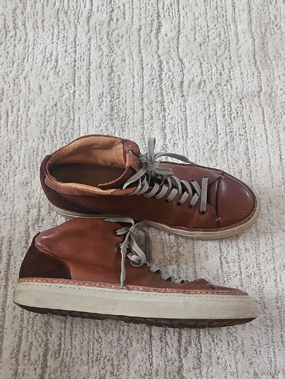 Buttero Brown Leather Hi Top Sneakers Shoes 43 / 10